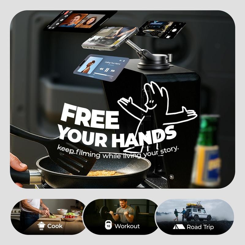 MagSafe Vacuum Car Phone Holder – 360° Locking Suction, Ultra-Stable, One-Step Mounting